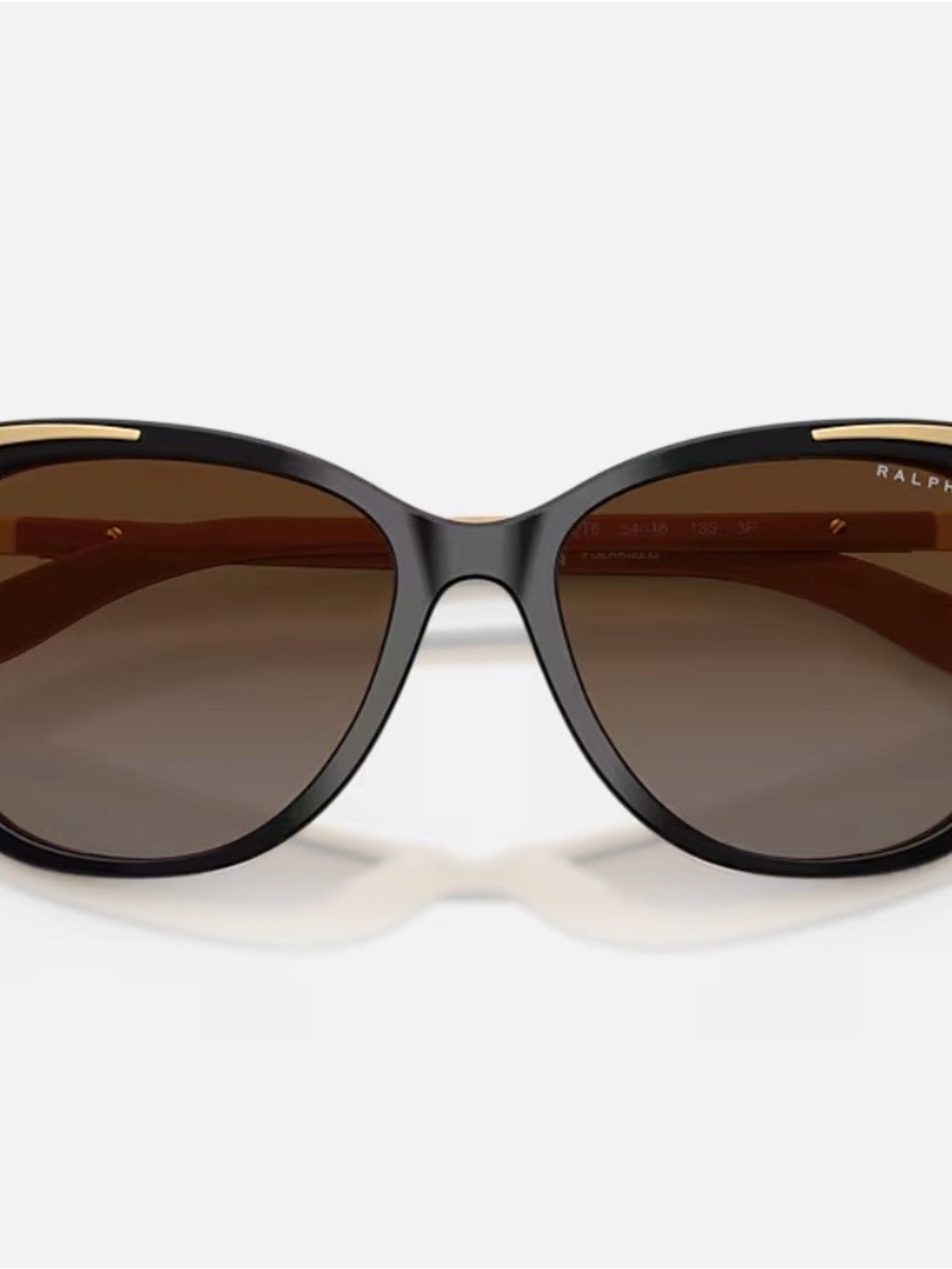 Ralph Lauren Black Frame Sunglasses with Brown Gradient Lenses